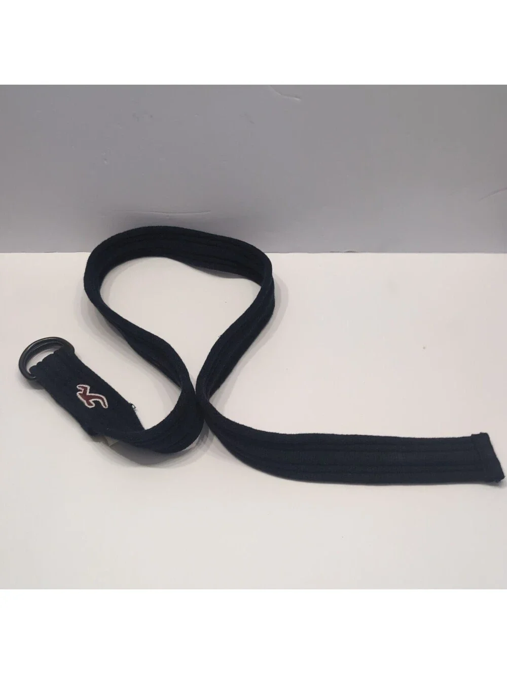 Y2K Hollister Cloth Belt Double D Ring Navy  Blue Red Bird L/XL 48
